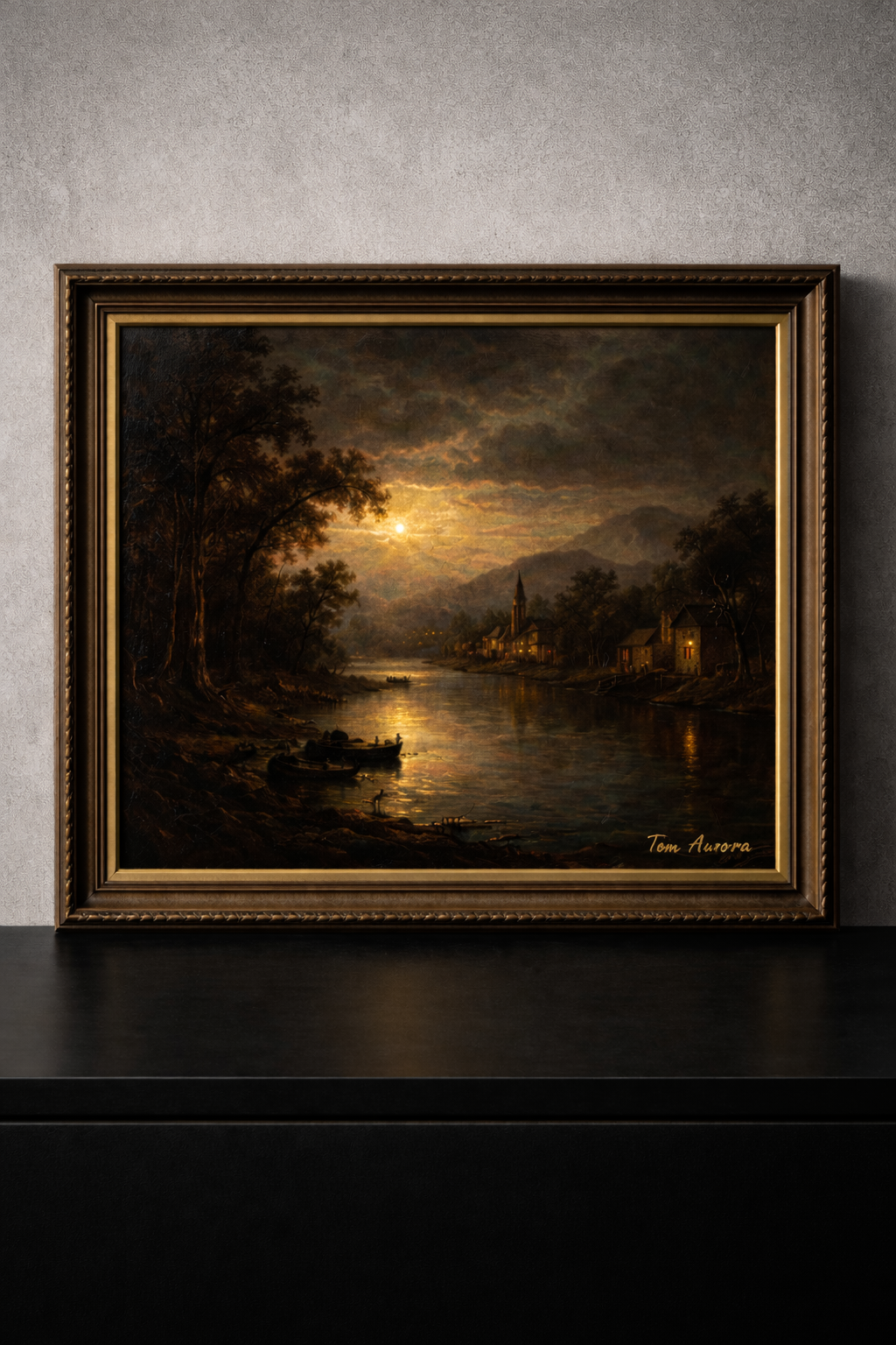 Twilight over a peaceful river