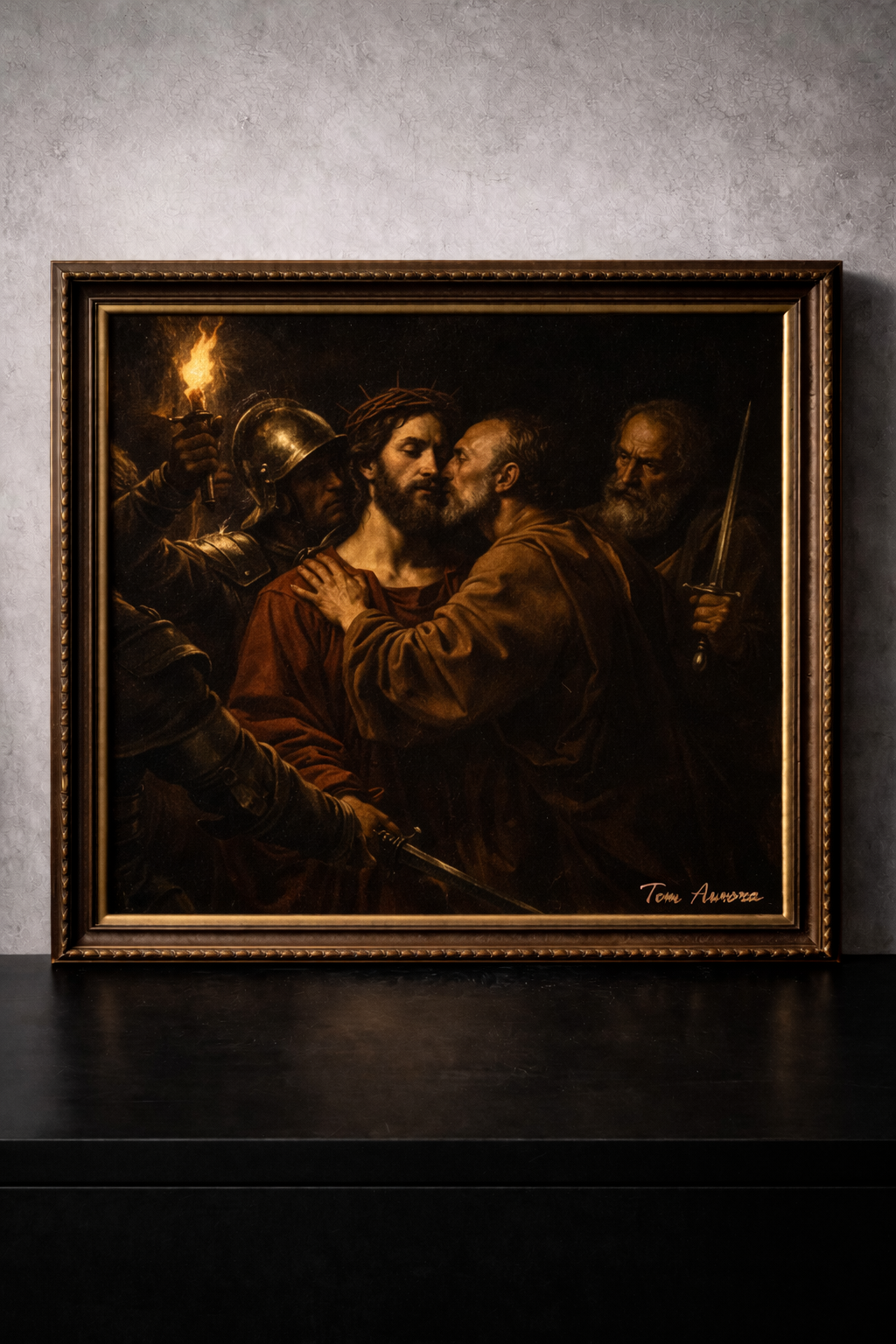 The betrayal of Christ in shadows