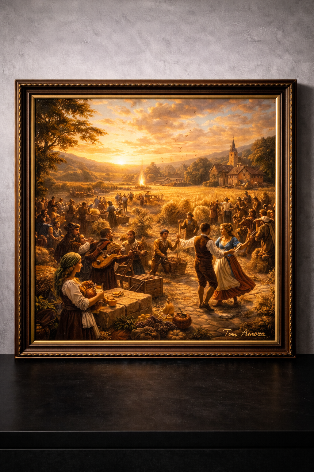 Harvest celebration at golden hour