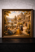 Renaissance garden party in a villa
