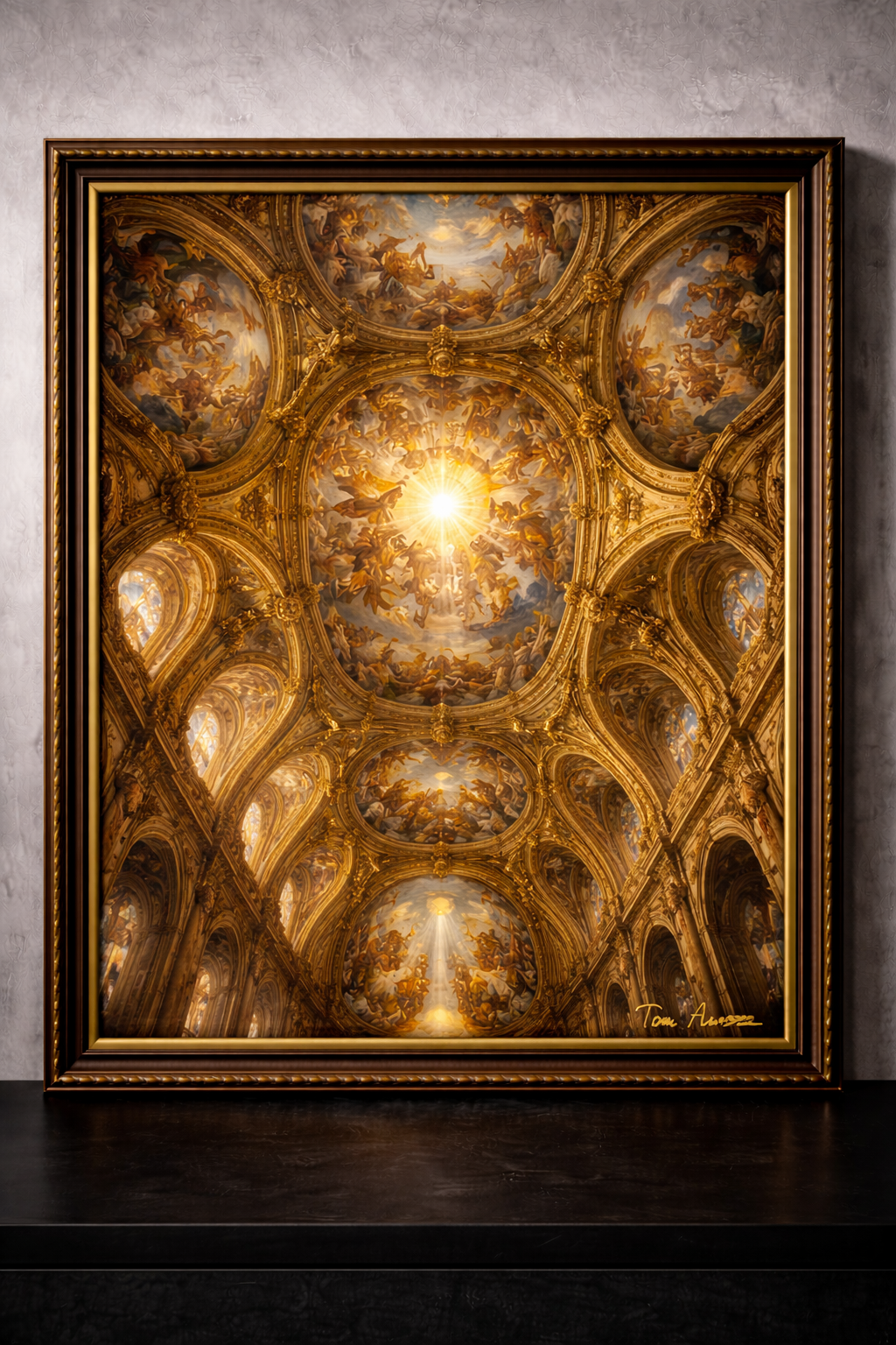 Opulent Baroque cathedral ceiling fresco