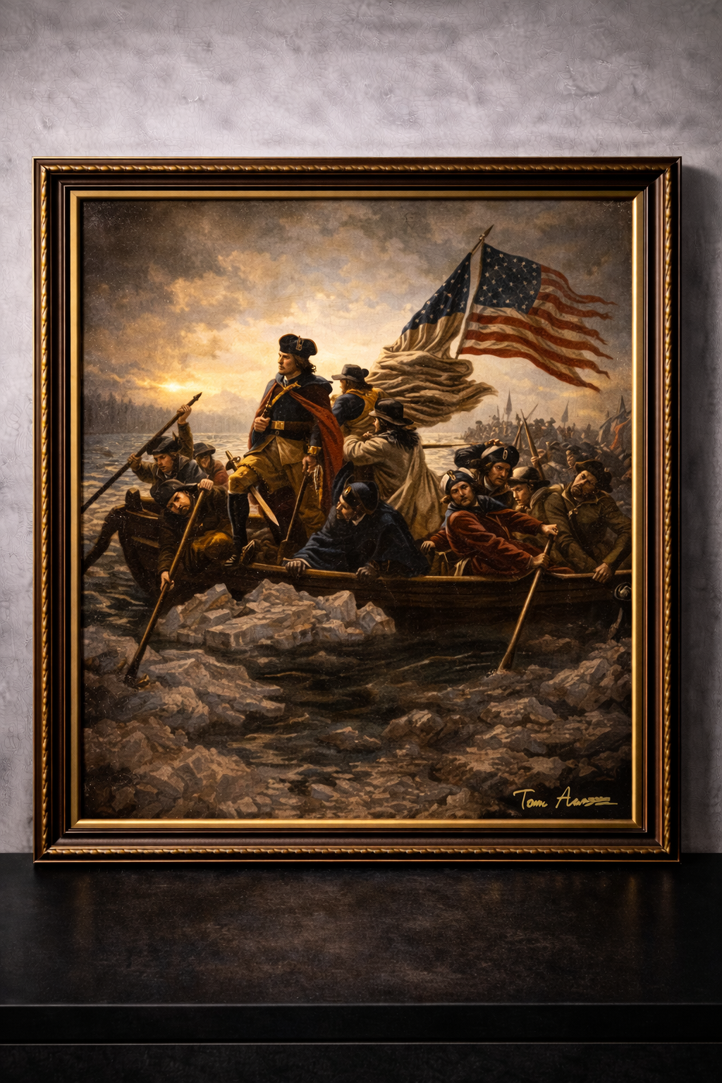 Washington crossing the Delaware River