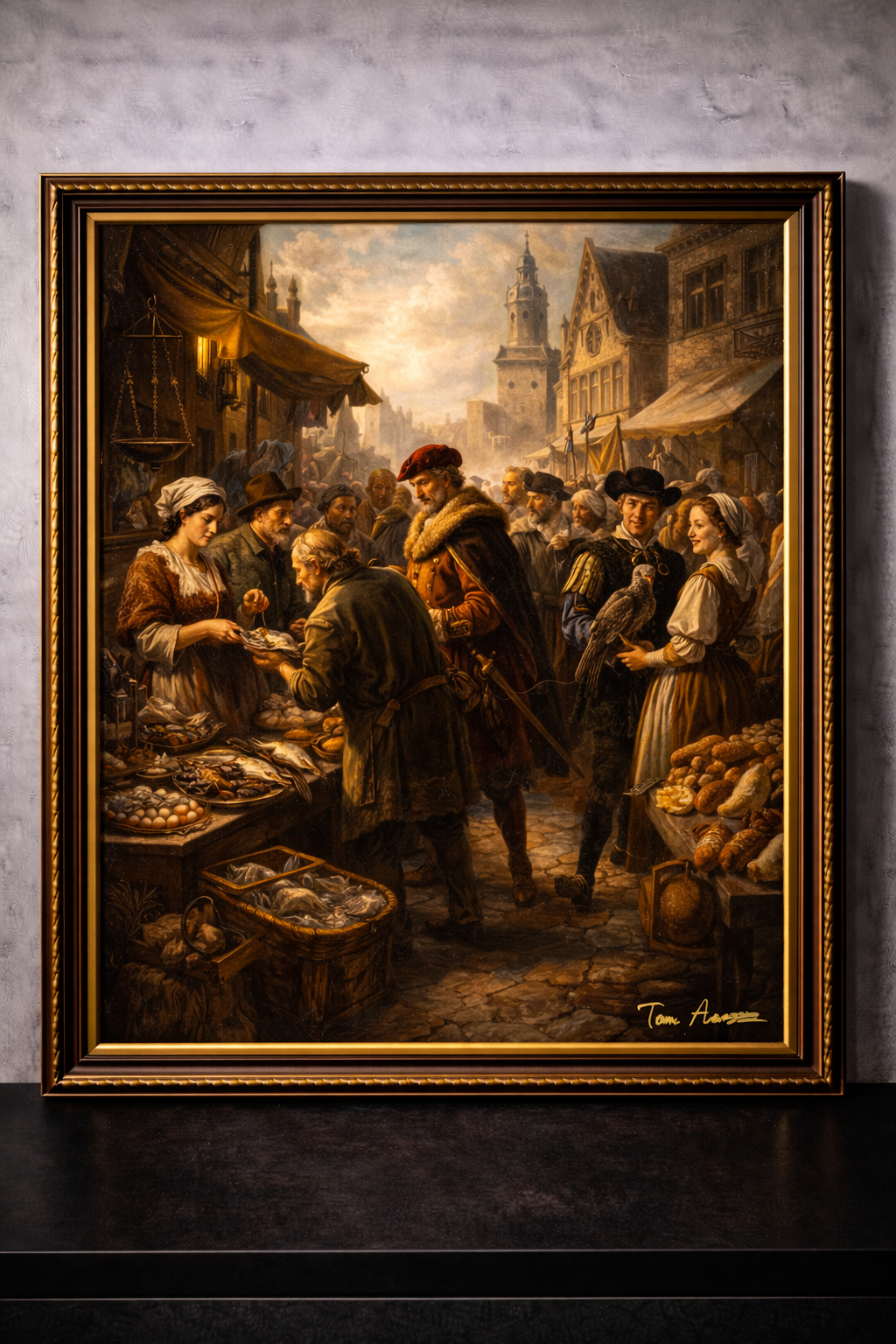 Market life in a European town
