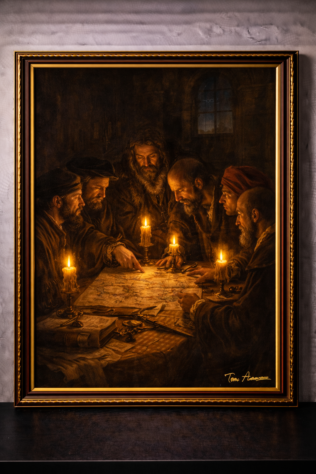 Strategic discussion by candlelight